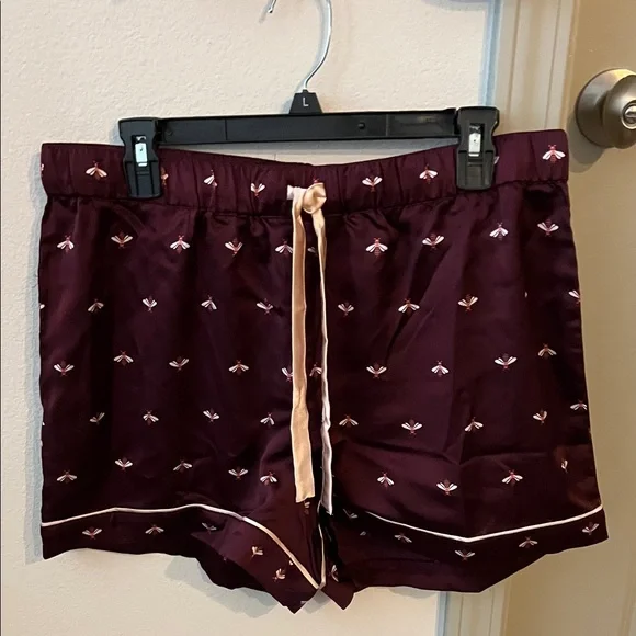 Ann Taylor Plum Pajama Set with White Accents - Picture 4 of 9